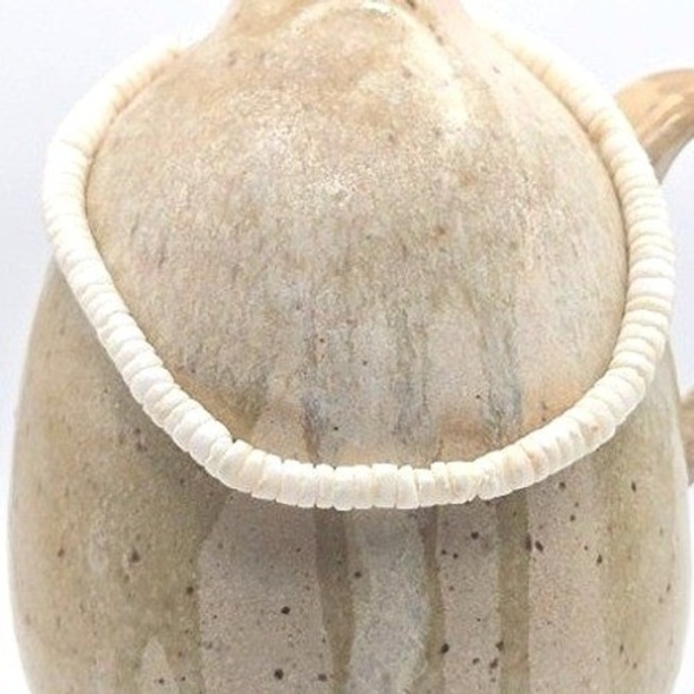 White Heishi Shell Bead Bracelet / Anklet Surf Beachy Boho‎ Puka Style Summer